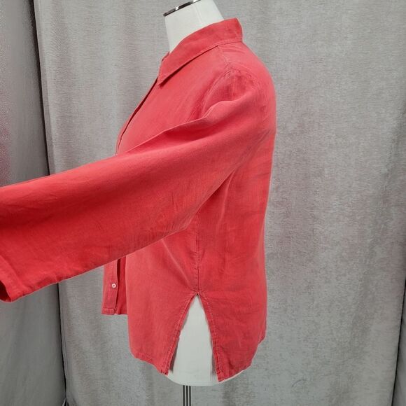 Liz and Jane Vintage Linen Artsy Long Sleeve Button Down Top Blouse XL - Picture 9 of 16